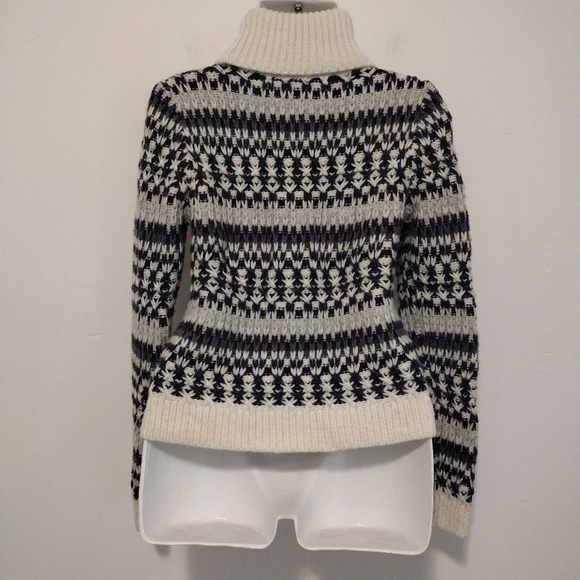 Loft - Knit Stitched Striped Turtleneck Sweater - Picture 10 of 16
